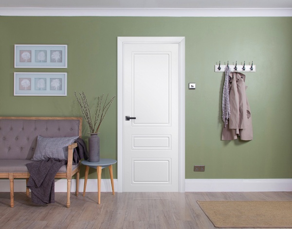 Дверне полотно Dverona Fresato №703 ПГ 900 мм білий 