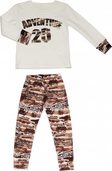 Піжама дитяча для хлопчика Фламінго 246-222 р.116 бежевий/коричневий 