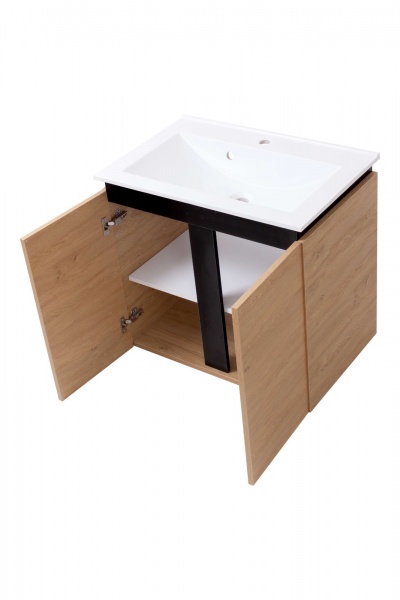 Тумба підвісна Сансервіс Black wood 60 з умивальником Еліт 60