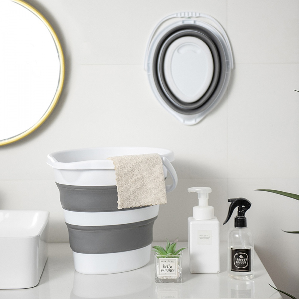 Відро звичайне MVM BIN-17 10 л білий/сірий