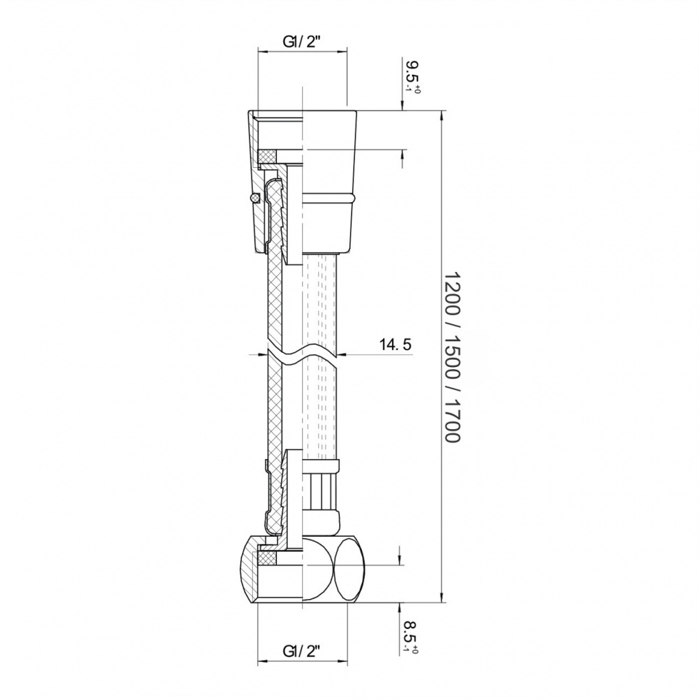 Шланг для душа Imprese PVC, 1200 мм, anti-twist, блистер