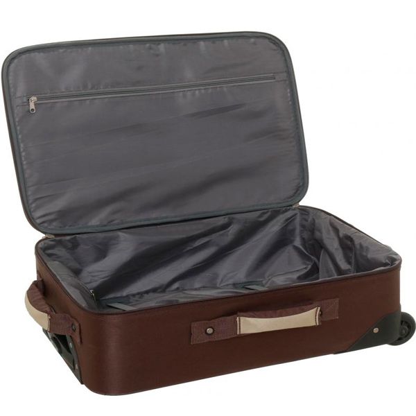 Валіза Underprice 1021NC коричнева з бежевою смужкою 51х35х17 см