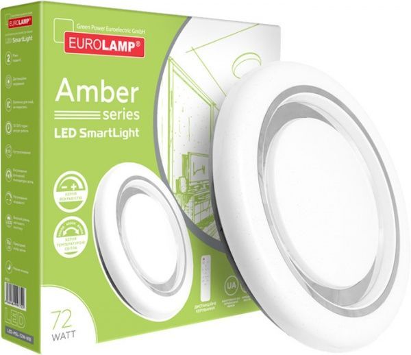 Світильник світлодіодний Eurolamp Amber N18 з пультом ДК 72 Вт білий 3000-6500 К 
