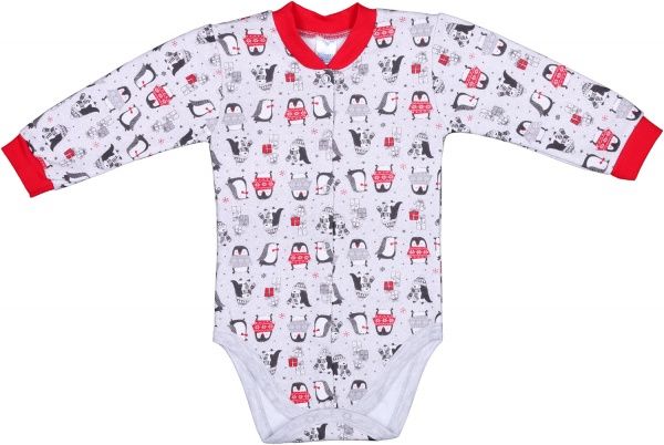 Боди детское для девочки Baby Veres Penguins р.80 красный 