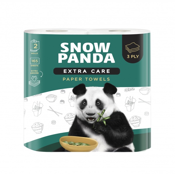 Бумажные полотенца Сніжна Панда Extra Care трехслойная 2 шт.