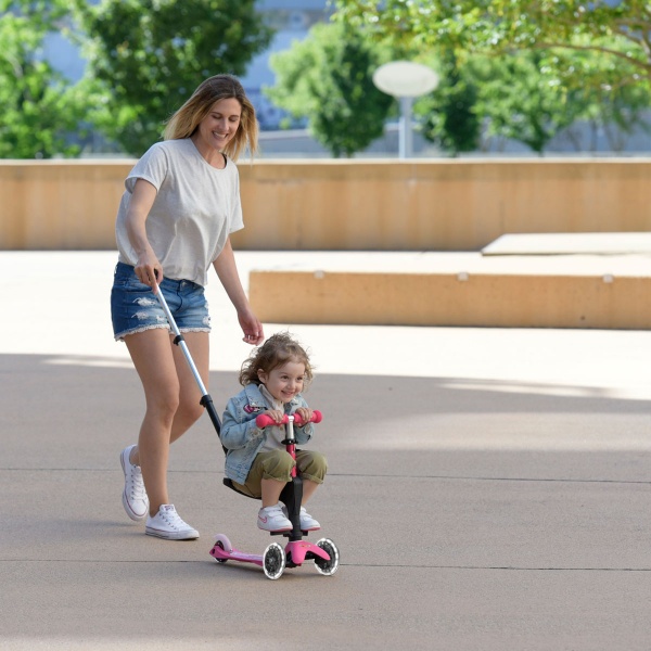 Самокат Micro Mini 3in1 Deluxe Plus LED різнокольоровий принт MMD146 