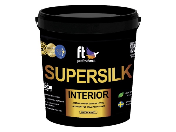 Краска латексная FT Professional SUPERSILK INTERIOR мат белый 1л 