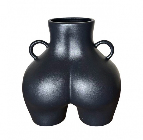 Ваза керамическая Nana ceramics Ким 25 см черный муар 