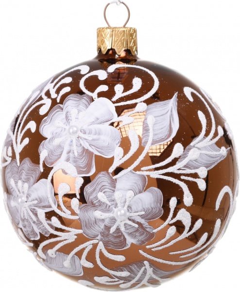 Шар новогодний цветочная серия d 80 мм в ассортименте