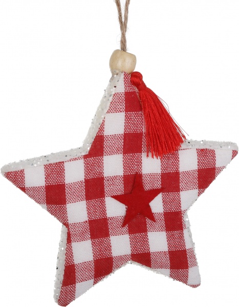 Декоративна підвіска Shunda зірка 13 см червоний SDF2111312WR