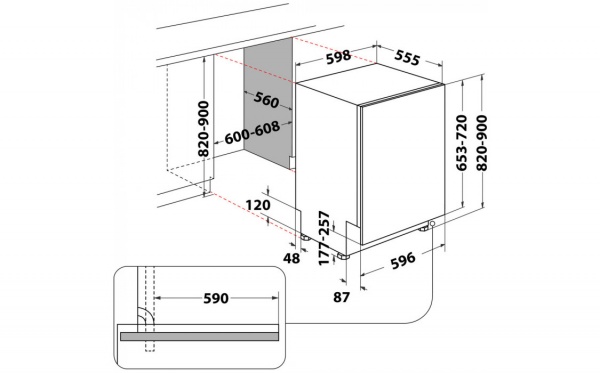 Вбудовувана посудомийна машина Whirlpool WIC 3C33 PFE