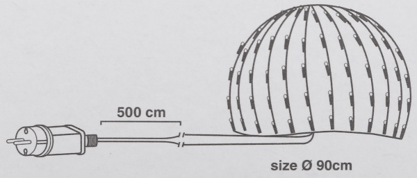 Гирлянда-фигура диаметр 90 см встроенный светодиод (LED) 100 ламп 