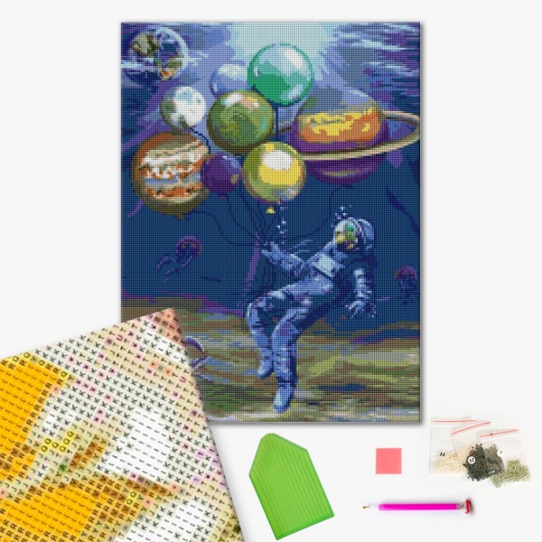 Алмазная мозаика Астронавт в море 40х50 см Brushme 