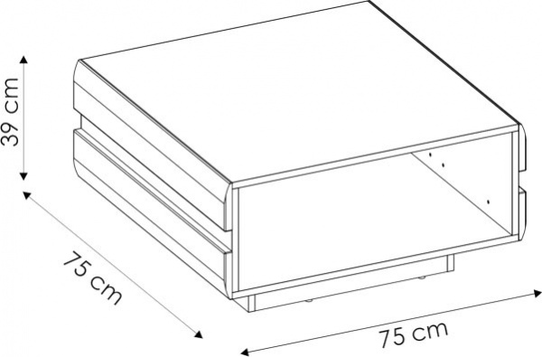 Стіл журнальний Linate 71 LTT-02 альпійський білий/трюфель 750x750x390мм Meble Wojcik 