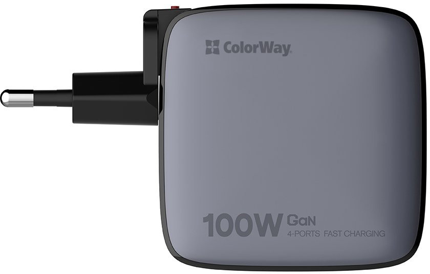 Сетевое зарядное устройство ColorWay Power Delivery GaN (USB-A + 3USB TYPE-C) (100W)