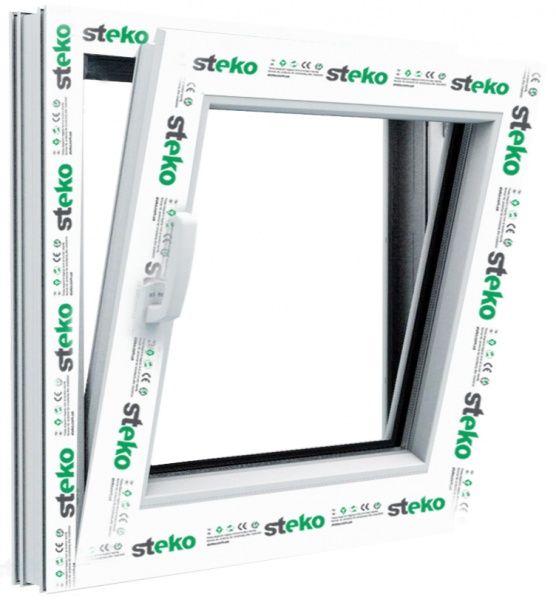 Вікно поворотно-відкидне Steko S500 60 800x800 мм праве 
