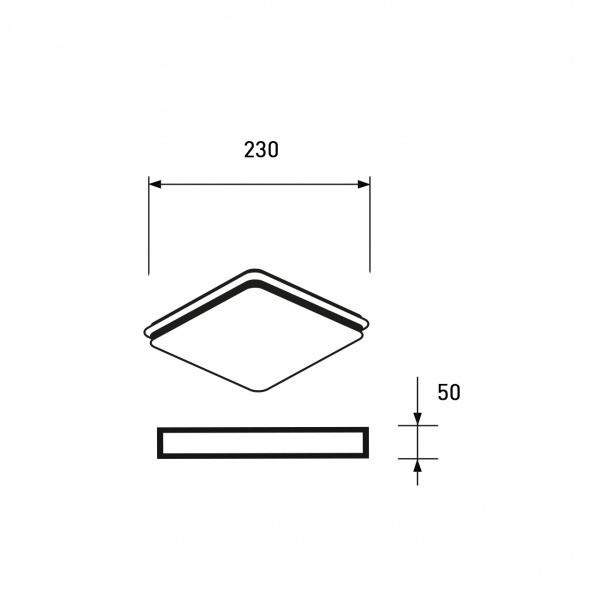 Світильник світлодіодний Eurolamp квадрат A51 36 Вт білий 3000-6500 К LED-ALS-18-A51(black) 