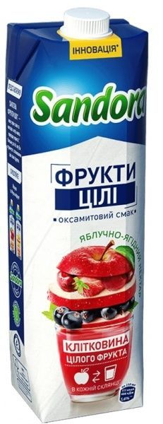 Нектар Sandora Целые Фрукты Яблочно-ягодный 0,5л (4823063114523) 