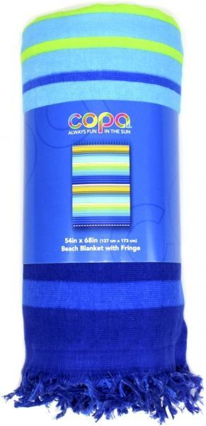 Полотенце Пляж принт полосы 137x173 см лазурно-желтый 