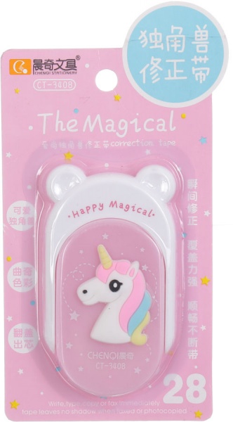 Коректор стрічковий Єдиноріг рожевий