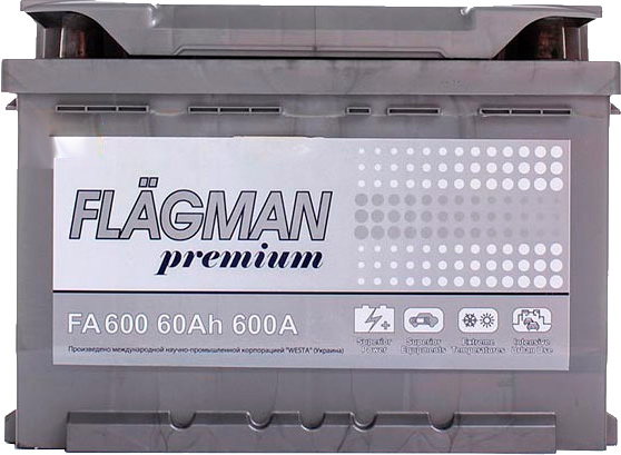 Акумулятор автомобільний 6ст-60 АЗ PREMIUM 242х175х175 мм 60Ah 600A 12V «+» праворуч