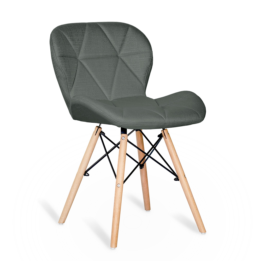 Стілець обідній Hommex Karmen льон Dark Grey сірий / дерево світле