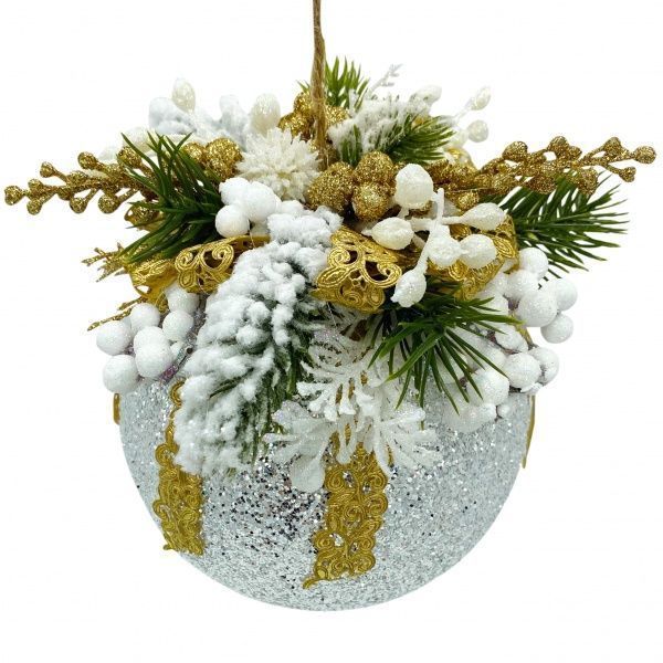 Куля декорована MISLT d15 см BD150-3 срібло