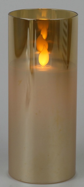 Свічник із LED свічкою 7,5х17,5 см золотий D1764 
