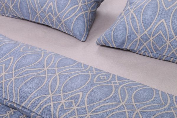 Комплект постільної білизни Моді 1,5 блакитний із малюнком La Nuit 