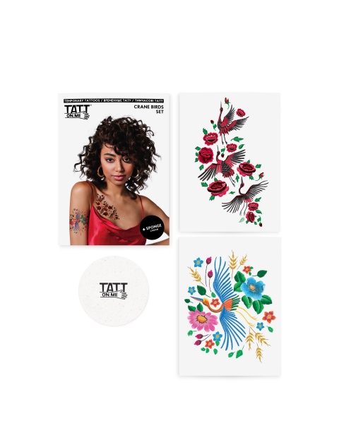 Тату временное TATTon.me Crane Birds set