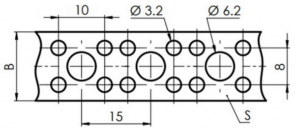 Перфострічка 10 м в касеті 15x0,5 мм 