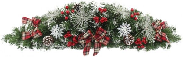 Гирлянда декоративная внутренняя 0,9м капля с бантиками, шишками и снежинками W06-36-018A33 