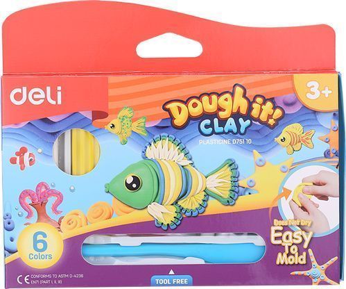 Пластилин восковой 6 цветов 120 г ED75110 Deli