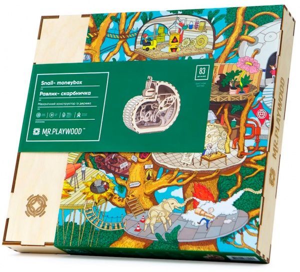Конструктор деревянный Mr.Playwood Улитка-копилка деревянный 3D 10001/03