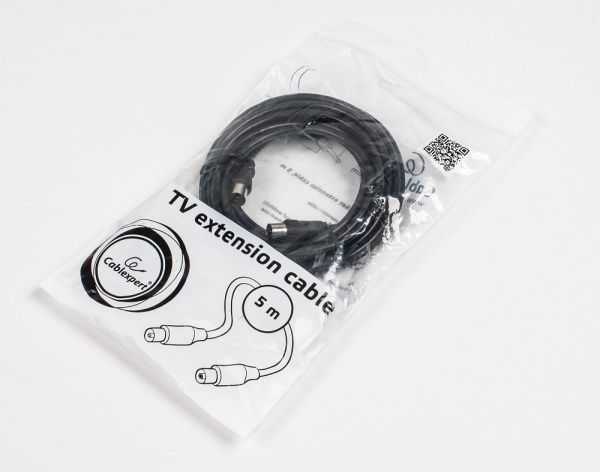 Подовжувач Cablexpert антенний 5 м чорний (CCV-515-5M) 75 Ом 