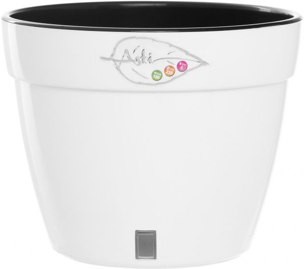 Горшок пластиковый Santino Асти круглый 12л белый/черный (AS5 ALB-NGR) 