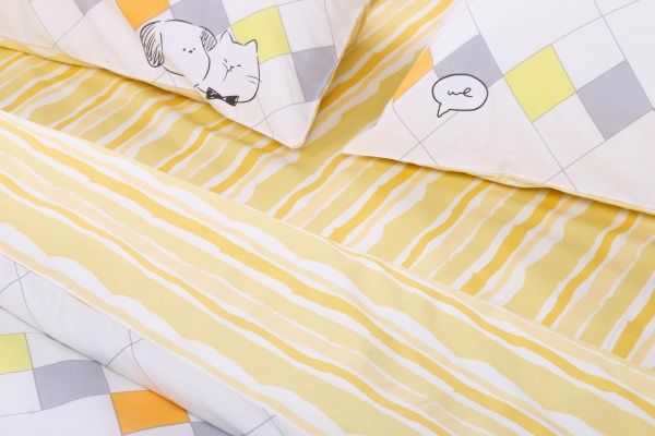 Комплект постельного белья Funny pets двуспальный разноцветный принт La Nuit 