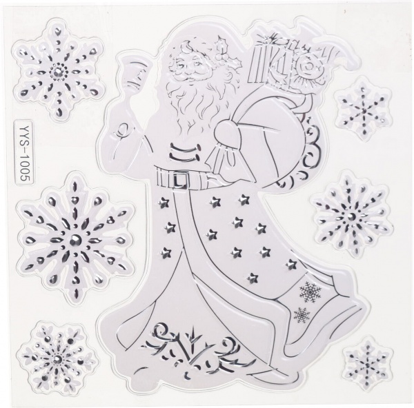 Наклейка декоративная силиконовая микс (4 дизайна) в ассортименте 17x17 см