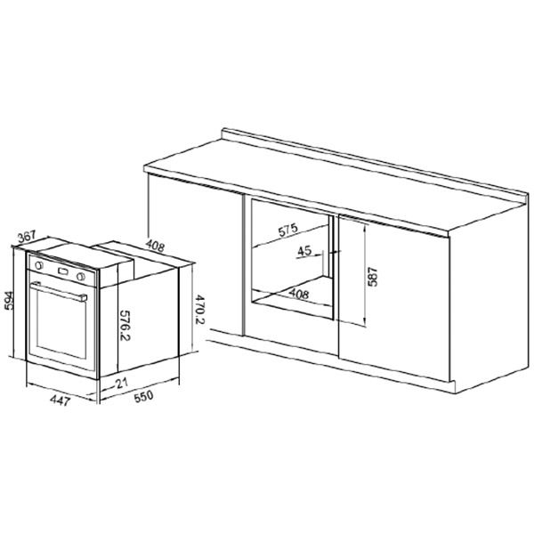 Духовой шкаф электрический Pyramida F 42 (45) black