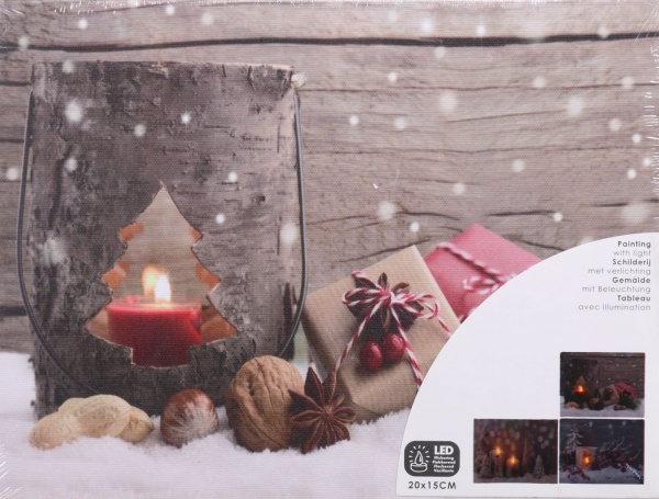 Картина новорічна з підсвічуванням 20х15 см ANB000140 