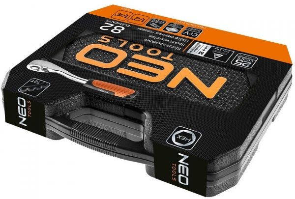 Набір головок NEO tools 1/4 + 1/2 82 шт. 08-672