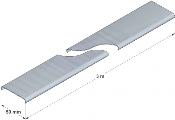 Крышка для лотка 50x50 мм белый цинк