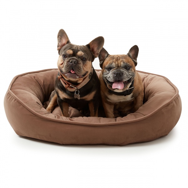 Лежак PETBED Velor Пончик L 90x75x20 см коричневый