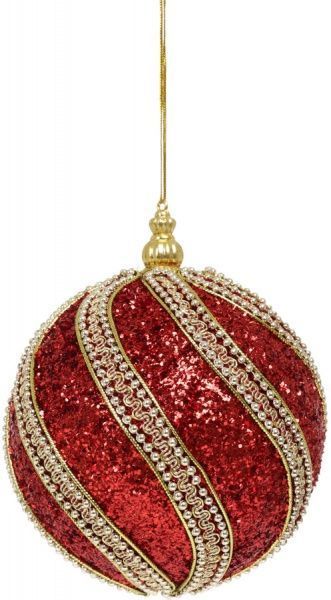 Куля пластикова Завиток d120 SDA402120R золотий/червоний