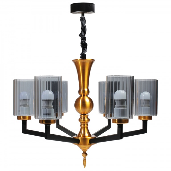 Люстра подвесная Светкомплект Kasandra L 600-6 6x40 Вт E27 черный/дымчатый 