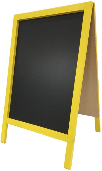 Штендер дерев'яний крейдяний двосторонній 950x600 мм жовтий