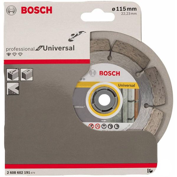 Диск алмазный отрезной Bosch UPE 115x1.6x22.2 универсальный 2608602191