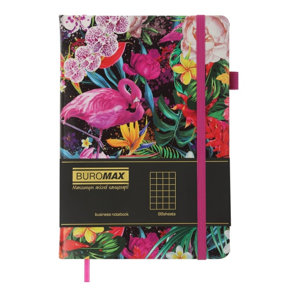 Блокнот недатированный Exotic 96 лист. клетка розовый Buromax A5