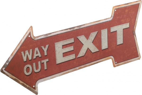 Табличка декоративная Стрелка Exit 15x46 см 