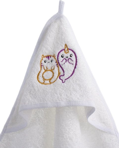 Полотенце Homeline уголок с вышивкой 90x90 см белый